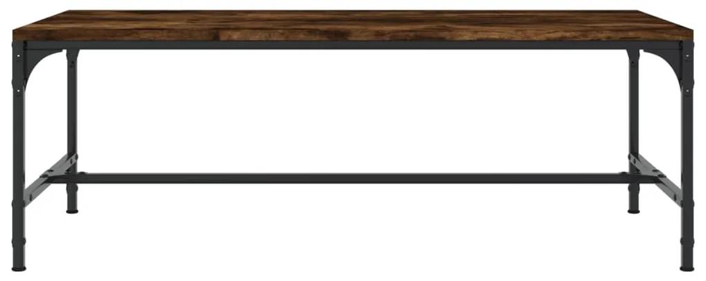 Tavolino da salotto rovere fumo 80x50x35 cm legno multistrato