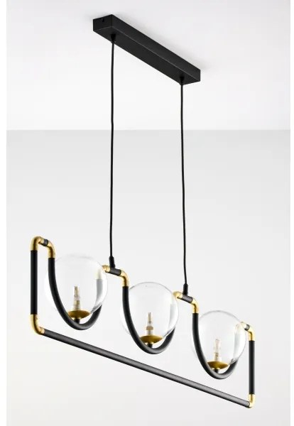 Jupiter 1990 - Lampadario a sospensione con filo HANZA 3xG9/10W/230V nero/oro