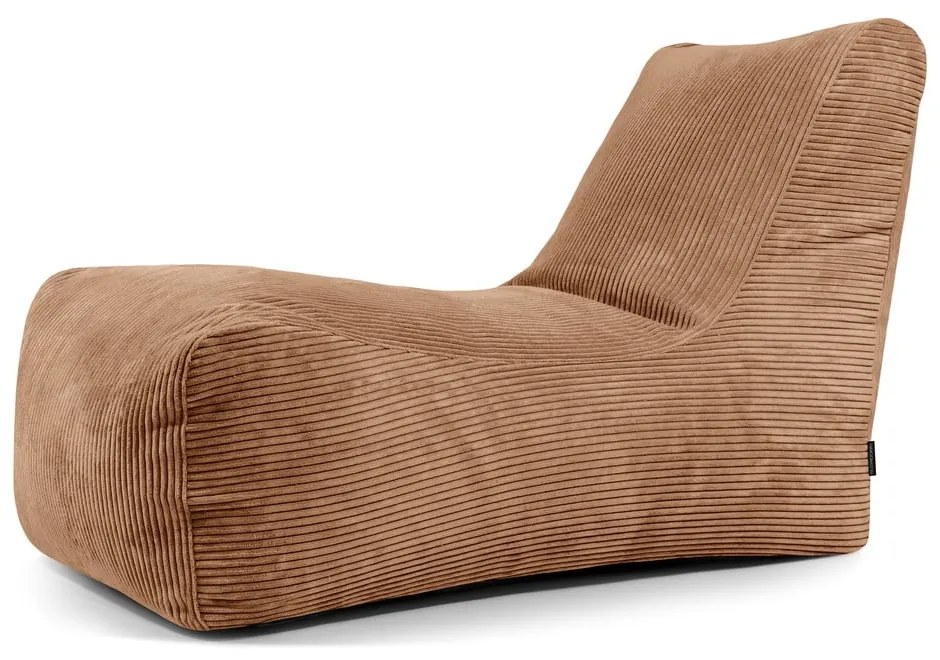 Puof a sacco marrone con rivestimento in velluto a coste Lounge – SLOWDOWN