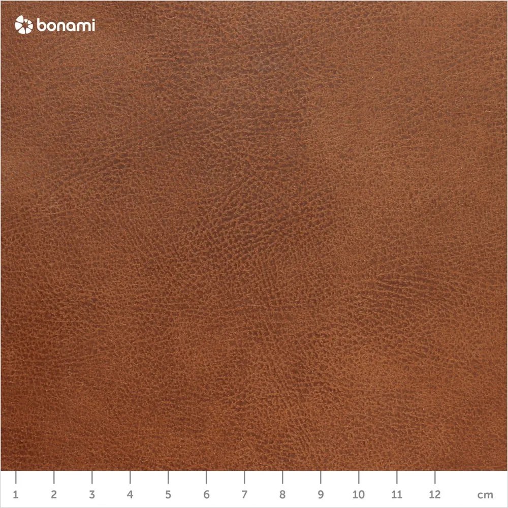 Divano angolare marrone cognac in pelle riciclata, angolo destro, 282 cm Fairfield - Bonami Selection