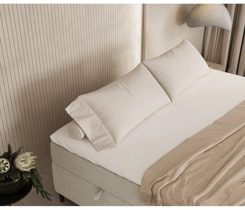 Letto boxspring crema con contenitore 180x200 cm Araya - Maison de Rêve
