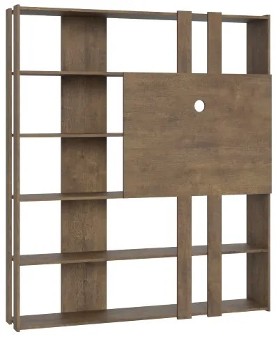 Libreria in legno Noce 178x204h cm con pannello TV - KATO L
