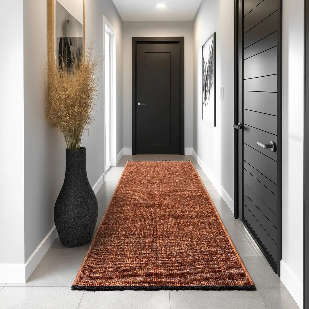 Passatoia color terracotta lavabile 80x250 cm Space 1900 – Ayyildiz Carpets