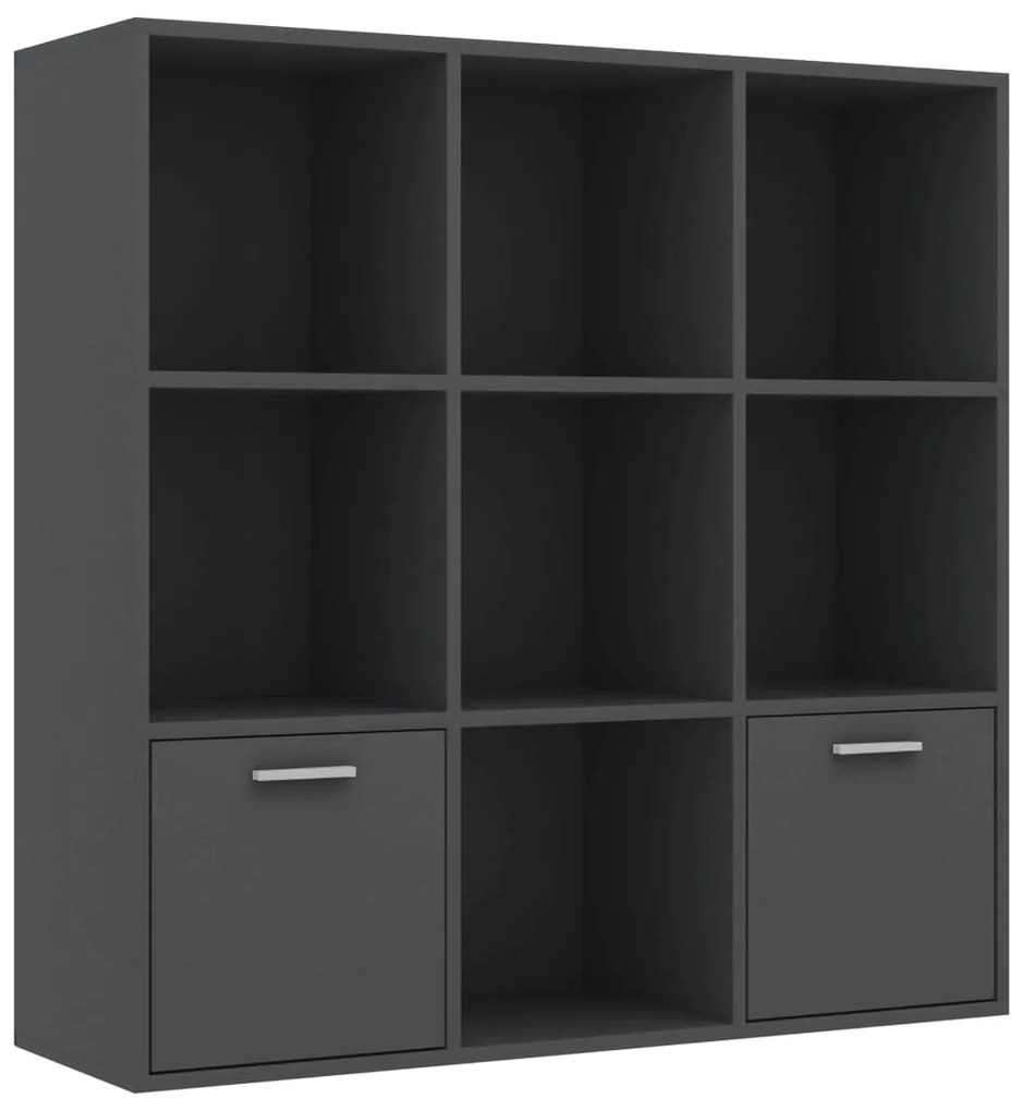 Libreria Grigia 98x30x98 cm in Legno Multistrato