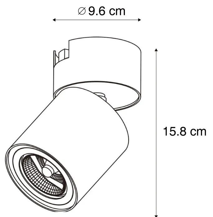 Faretto bianco moderno per sistema a binario monofase GU10 70mm - Iconic Roto