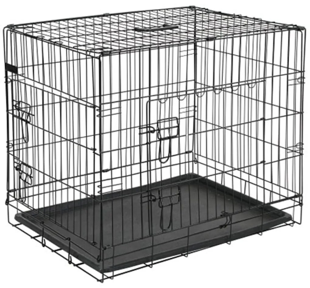 Gabbia Trasporto Per Cani İn Metallo 107x70x77,5 Cm Nera 15004 /