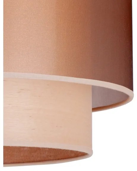 Duolla - Lampadario a sospensione con filo WOOD BOHO 1xE27/15W/230V diametro 45 cm rame/beige