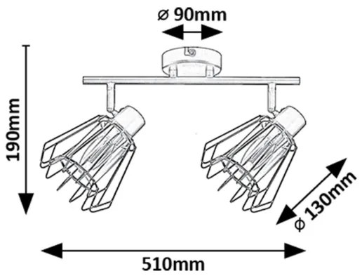 Rabalux 73068 - Faretto EMERENCIA 2xE14/40W/230V