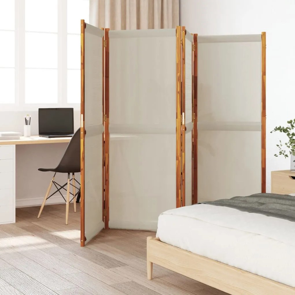 Divisorio a 4 pannelli grigio chiaro 280x180 cm