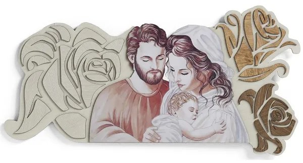 Capezzale moderno Sacra Famiglia 59x119 cm legno laminato Modello 2