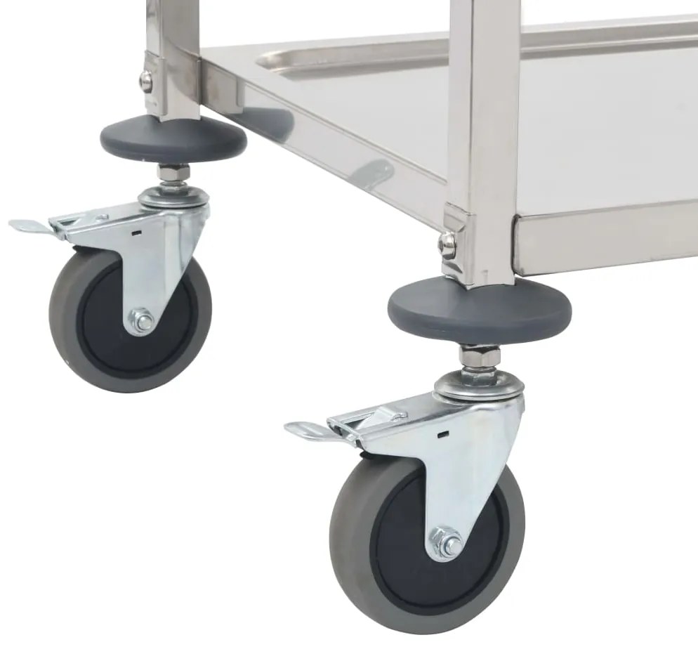 Carrello da cucina a 3 livelli 95x45x83,5 cm in acciaio inox