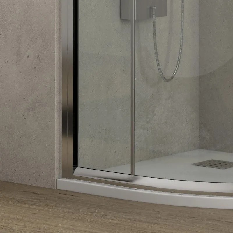 Kamalu - Box doccia semicircolare 80x80 altezza 180cm vetro trasparente | K400