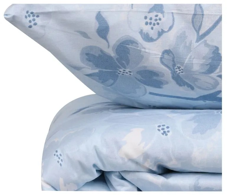 Set copripiumino e federa azzurro in cotone renforcé per letto singolo 140x200 cm Elena – Mijolnir