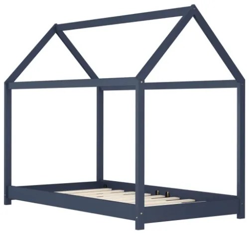 Giroletto per Bambini Grigio in Legno Massello di Pino 80x160cm