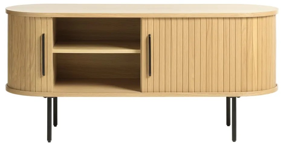 Tavolo TV in rovere di colore naturale 120x56 cm Nola - Unique Furniture