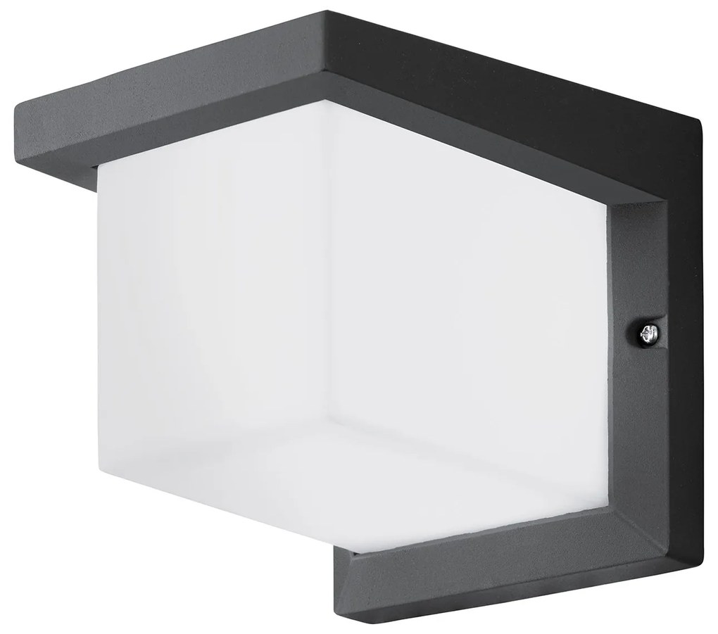 Applique Esterno Moderna Desella 1 Alluminio Grigio Policarbonato Bianco Led