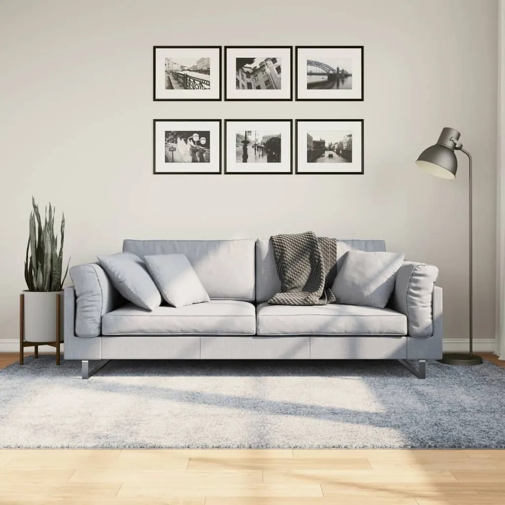 Tappeto Shaggy Pamplona A Pelo Lungo Moderno Blu 160x230 Cm /