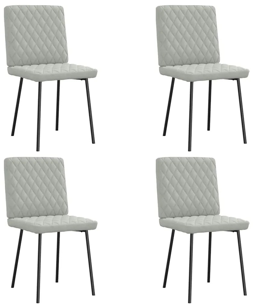 Sedie Da Pranzo 4 Pz Grigio Chiaro İn Velluto /