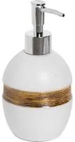 Dispenser Sapone da Appoggio Bianco e Bronzo in Ceramica Mod. Maya