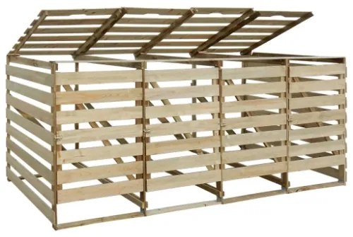 Copribidone Quadruplo in Legno di Pino Impregnato 240 L