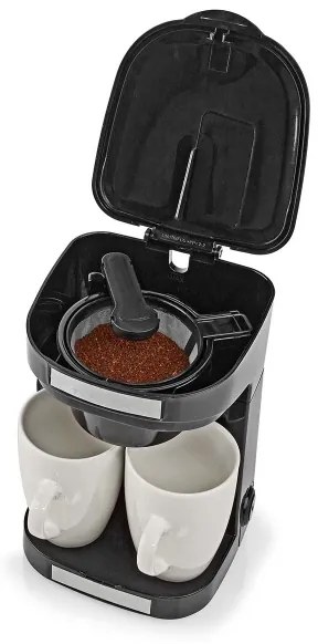 Nedis KACM140EBK - Macchina da caffè per due tazze 450W/230V 0,25 l