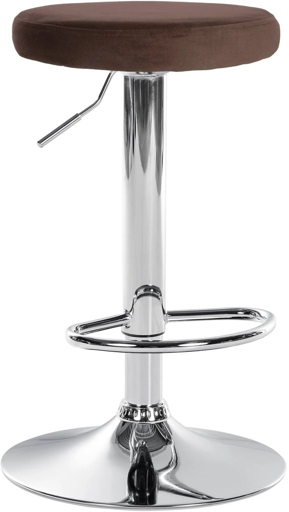 Sgabello Bar Ponte İn Velluto Con Sedile Regolabile / Braun / Chrom