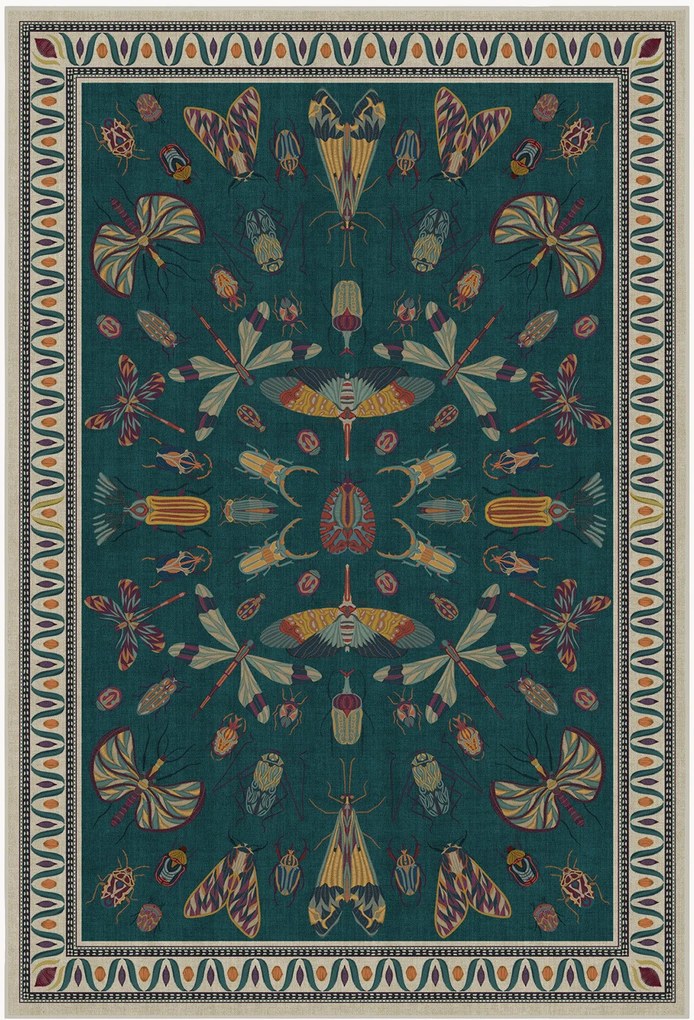 Tappeto a pelo corto lavabile Flutterby by Iris Apfel