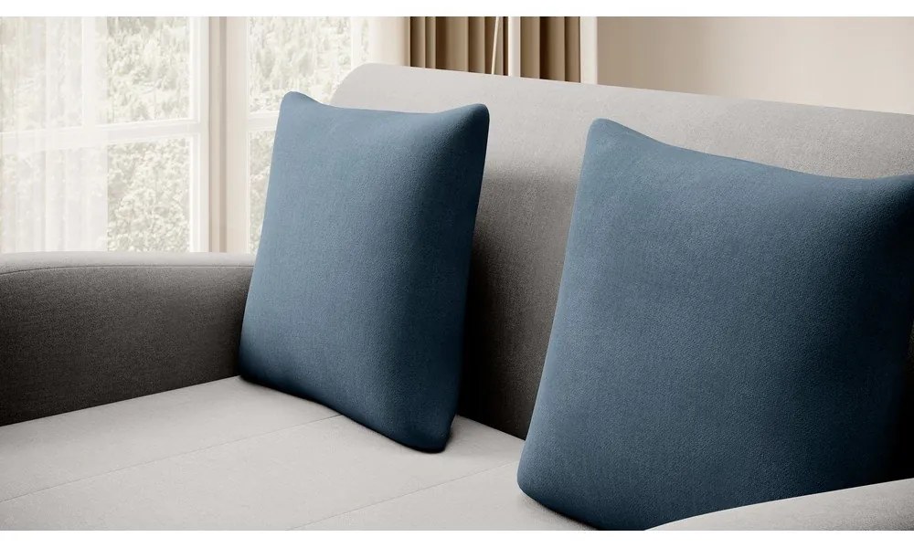 Divano blu/grigio chiaro allungabile e rivestimento in velluto 130 cm Ario – ELTAP