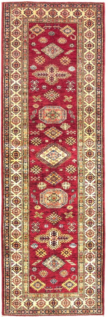 Kazak Tappeto 80x250 Rosso (Pakistan) Annodato A Mano