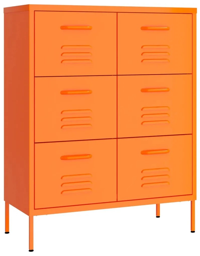 Cassettiera arancione 80x35x101,5 cm in acciaio