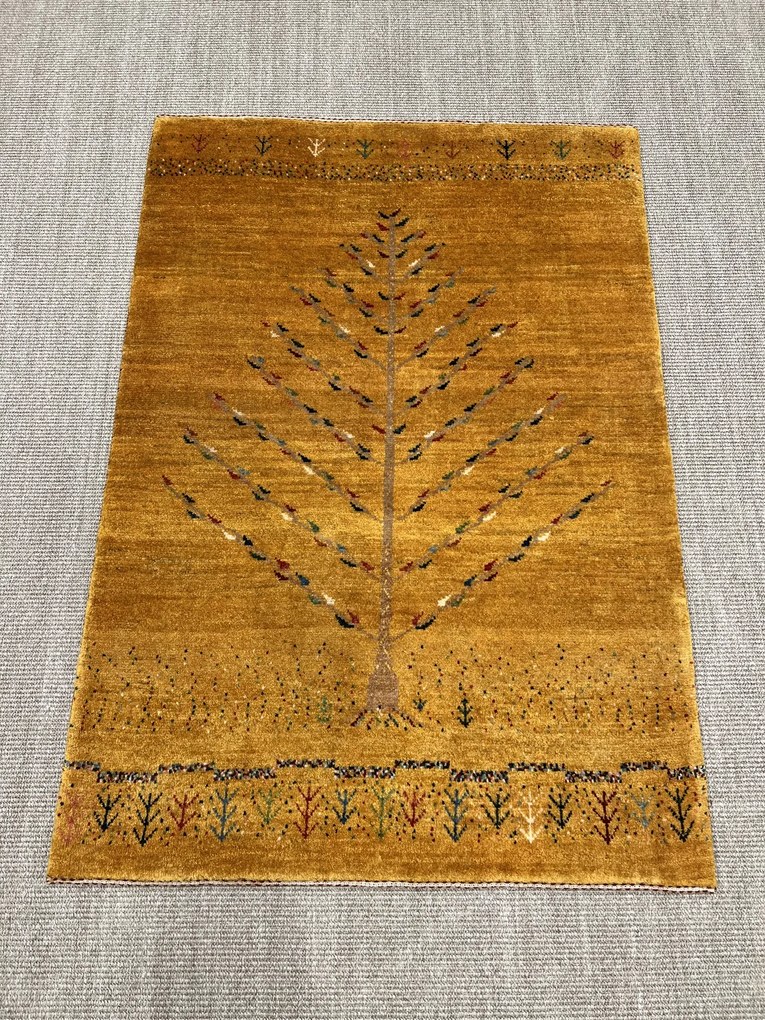 Gashguli Tappeto 100x150 Giallo (Iran) Annodato A Mano
