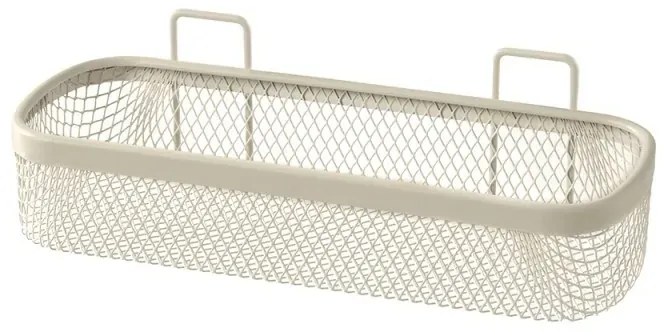 Mensola bagno rettangolare crema in acciaio con 1 ripiano - Taki