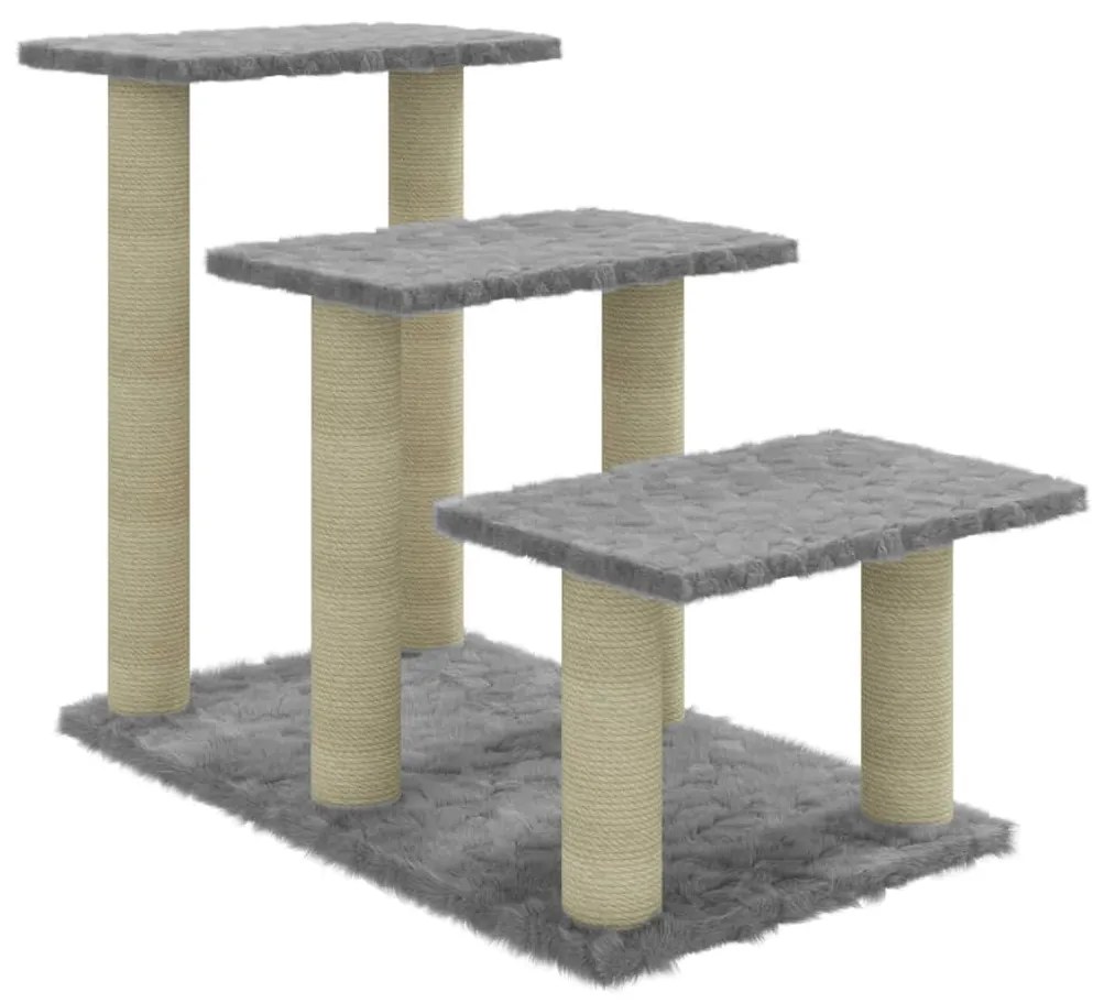 Albero per Gatti con Tiragraffi in Sisal Grigio Chiaro 50,5 cm