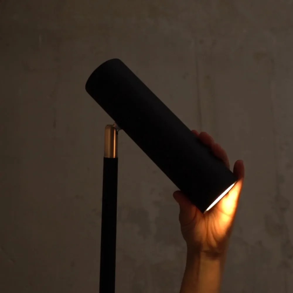 Lampada da terra nera, altezza 150 cm Milan - SULION