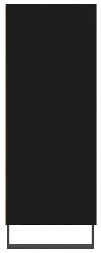 Scaffale nero 69,5x32,5x90 cm in legno multistrato