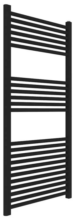 Termoarredo design nero opaco L 60x120 interasse 55 cm con Kit valvole