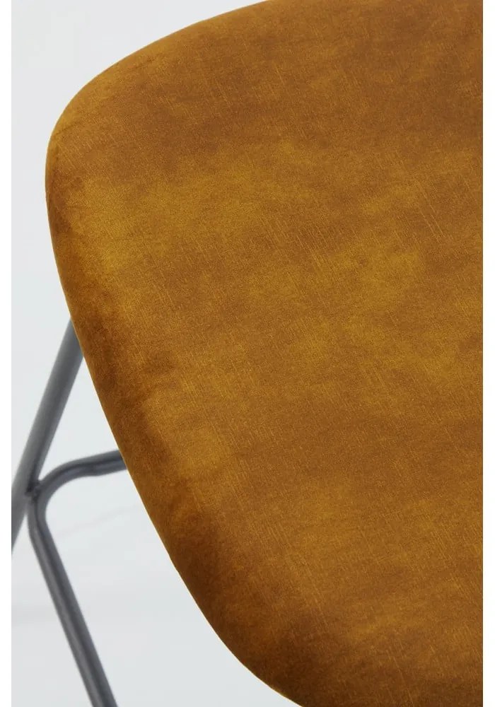 Sgabello da bar in velluto senape 92 cm Emma - Light &amp; Living