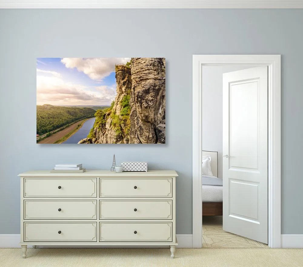 Quadro su tela – Vista sul fiume e foresta