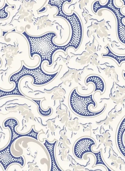 Florale Tapete Volutes von Isidore Leroy - Bleu