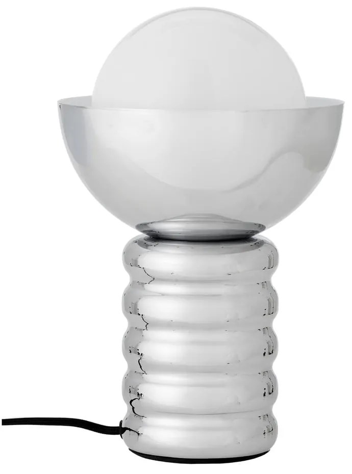 Lampada da tavolo argentata con paralume in vetro (altezza totale 32 cm) Spike – Bloomingville