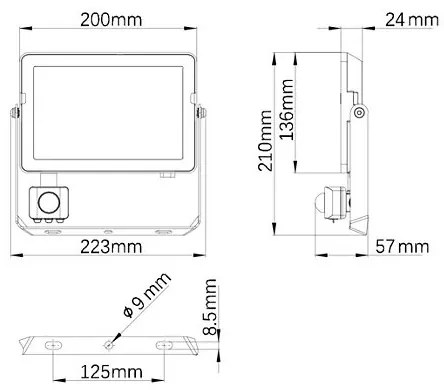 Philips - Proiettore LED da esterno con sensore PROJECTLINE LED/50W/230V IP65 3000K
