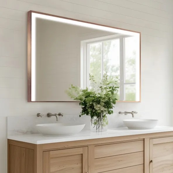 Specchio LED in cornice per bagno M2