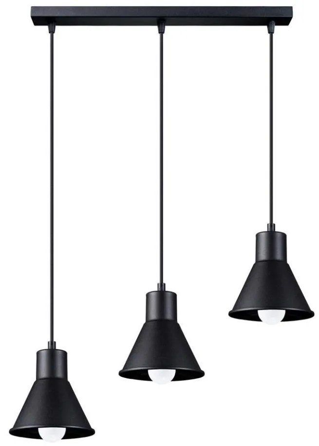 Sollux SL.0986 -  Lampadario su filo TALEJA 3xE27/60W/230V nero