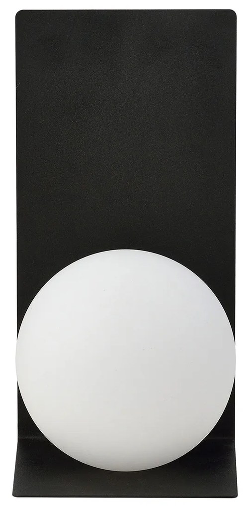 Applique Minimal 1 Luce Indiretta Agni Con Base In Acciaio Nero E Vetro Opale