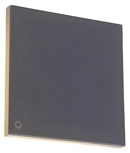 Applique da parete di design in alluminio grigio 15 cm con LED 9W - Skyf