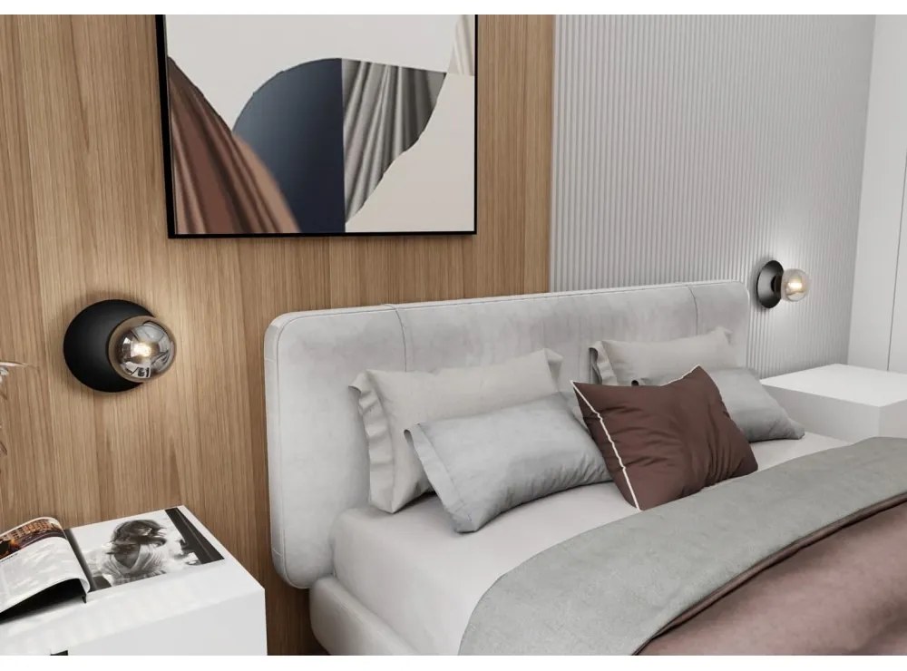 Applique Oslo Nera con sfera Grafite E14 da parete o soffitto Colore del corpo Nero