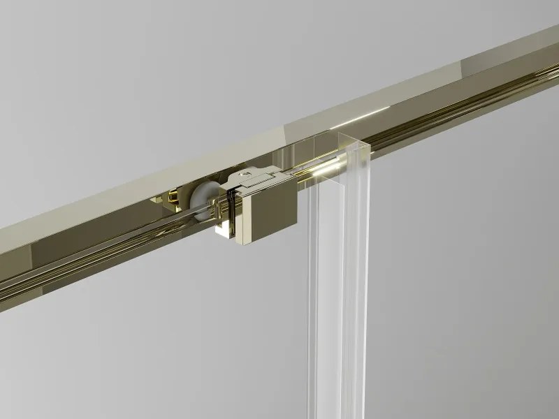 Mexen Exo-S Duo cabina doccia quadrata scorrevole 100 x 100 cm, trasparente, dorata - 8111-100-100-50-00