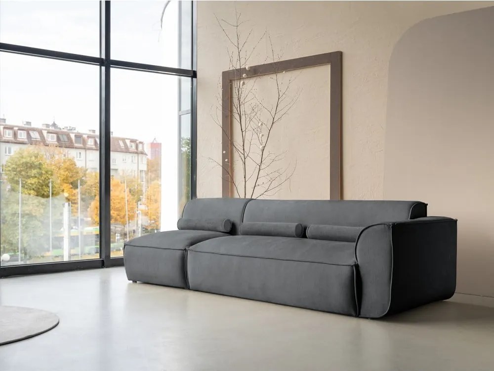 Chaise lounge componibile grigia (con penisola a destra) Flex Felix – Miuform