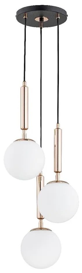 Lampadario a sospensione con filo VOLDA 3xE14/10W/230V diametro 28 cm ottone