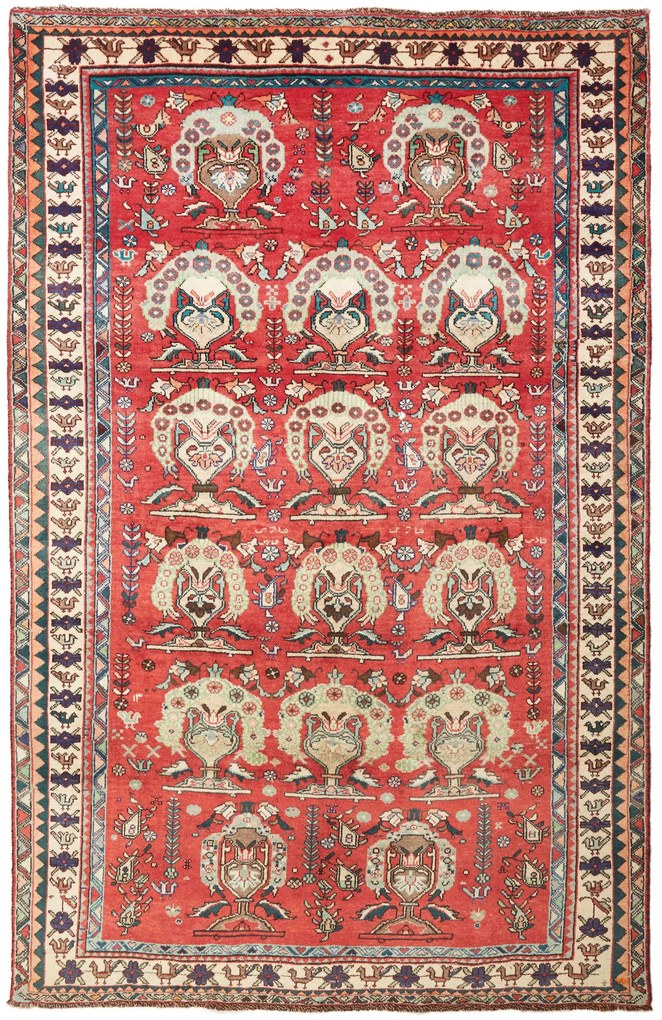 Shiraz Tappeto 240x160 Rosso (Iran) Annodato A Mano